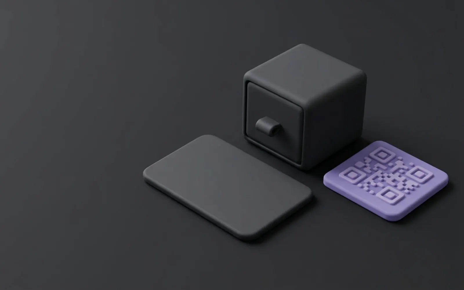 Банковская карта, посылка и плитка с QR-узором из мягкого материала