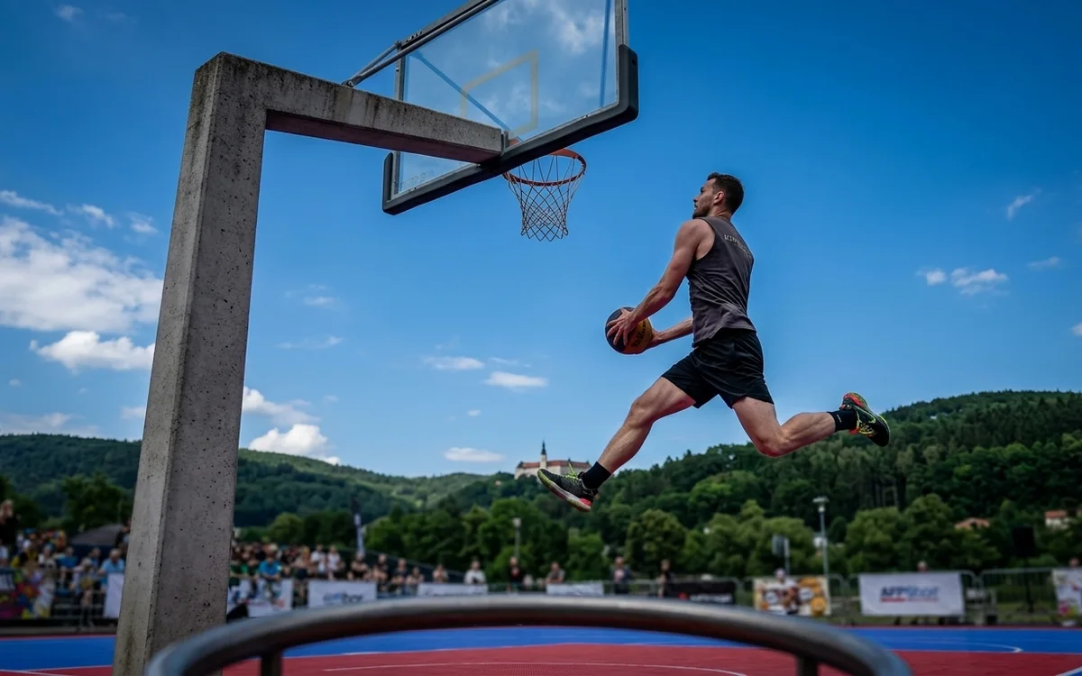 A basketball shop at a streetball tournament