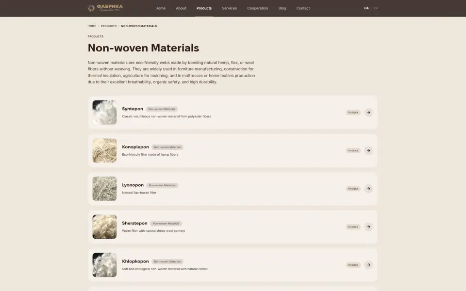A page for every product