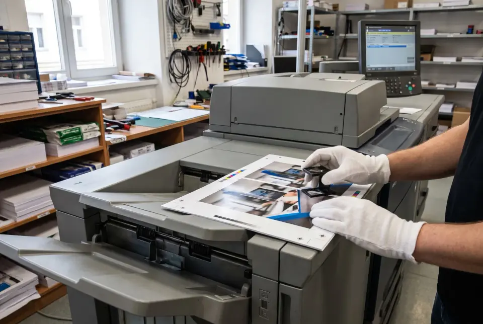 Print files follow your printer's specs, with bleed and colours for the specific paper.