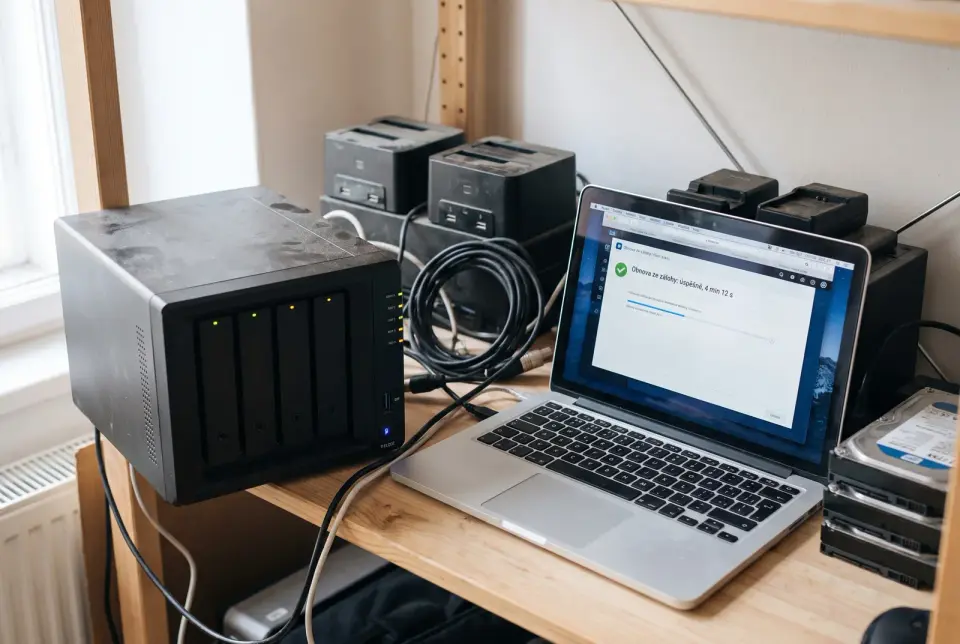 Backups are stored off the server, and every so often we test that the site really restores from them.