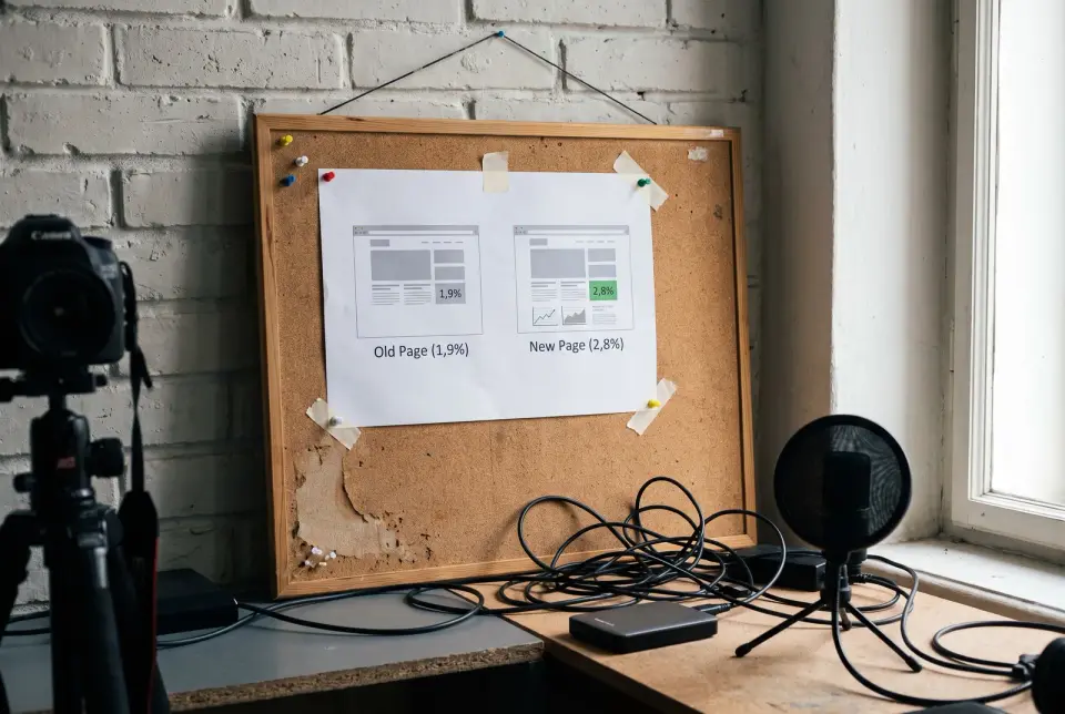 On a redesign we measure conversion before and after, so you can see whether the change paid off.