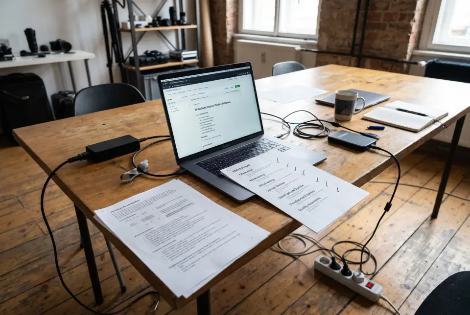You receive code, data and documentation as we go. Before the quote we walk your process step by step: the price hinges on the exceptions living in it, and the screen count barely moves it.