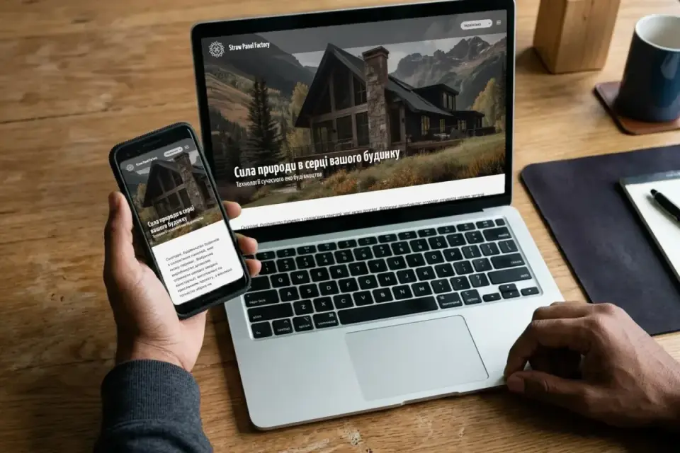 Checking the site on a laptop and a phone